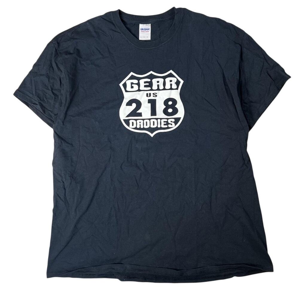 Gear 218 Daddies Shirt Mens XL Black Cotton Crew Neck Graphic Print Front